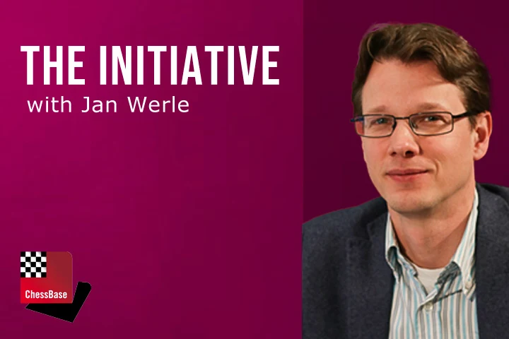 The Initiative met Jan Werle: officieel ChessBase-showbeeld met zijn portret en het ChessBase-logo